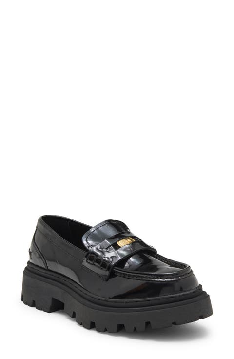 Leather Lug Sole Penny Loafer