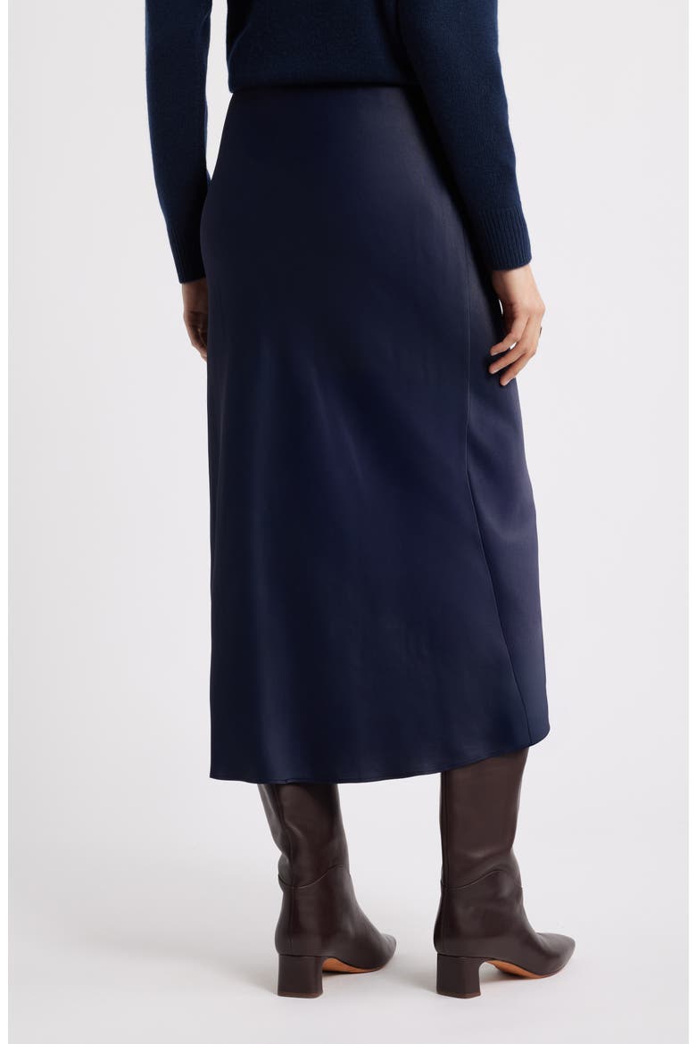 Bias Cut Satin Skirt, Alternate, color, NAVY NIGHT