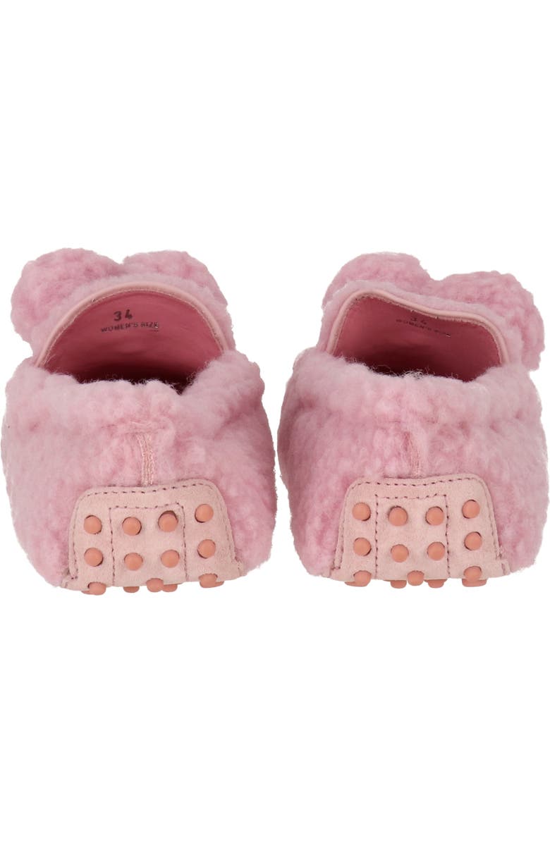 Tod's Faux Shearling Pom Pom Driver Loafer, Alternate, color,