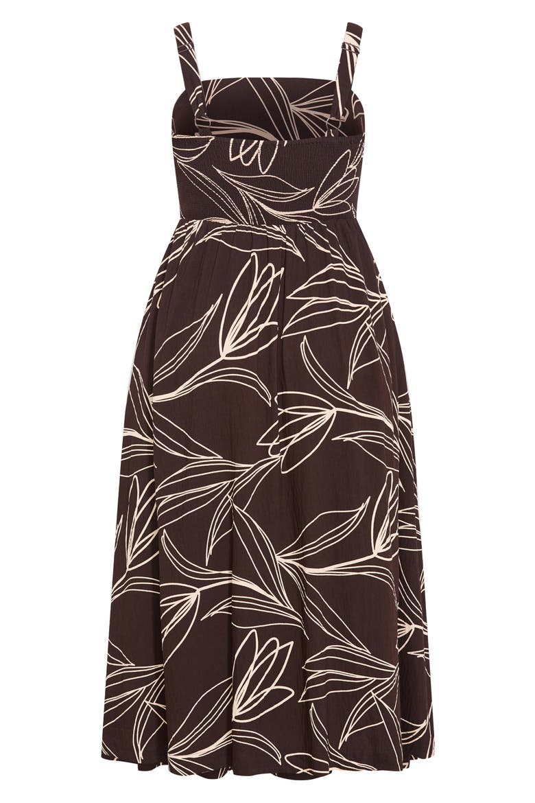 Athena Sketch Floral Print Dress, Alternate, color, CHOC BLOOM