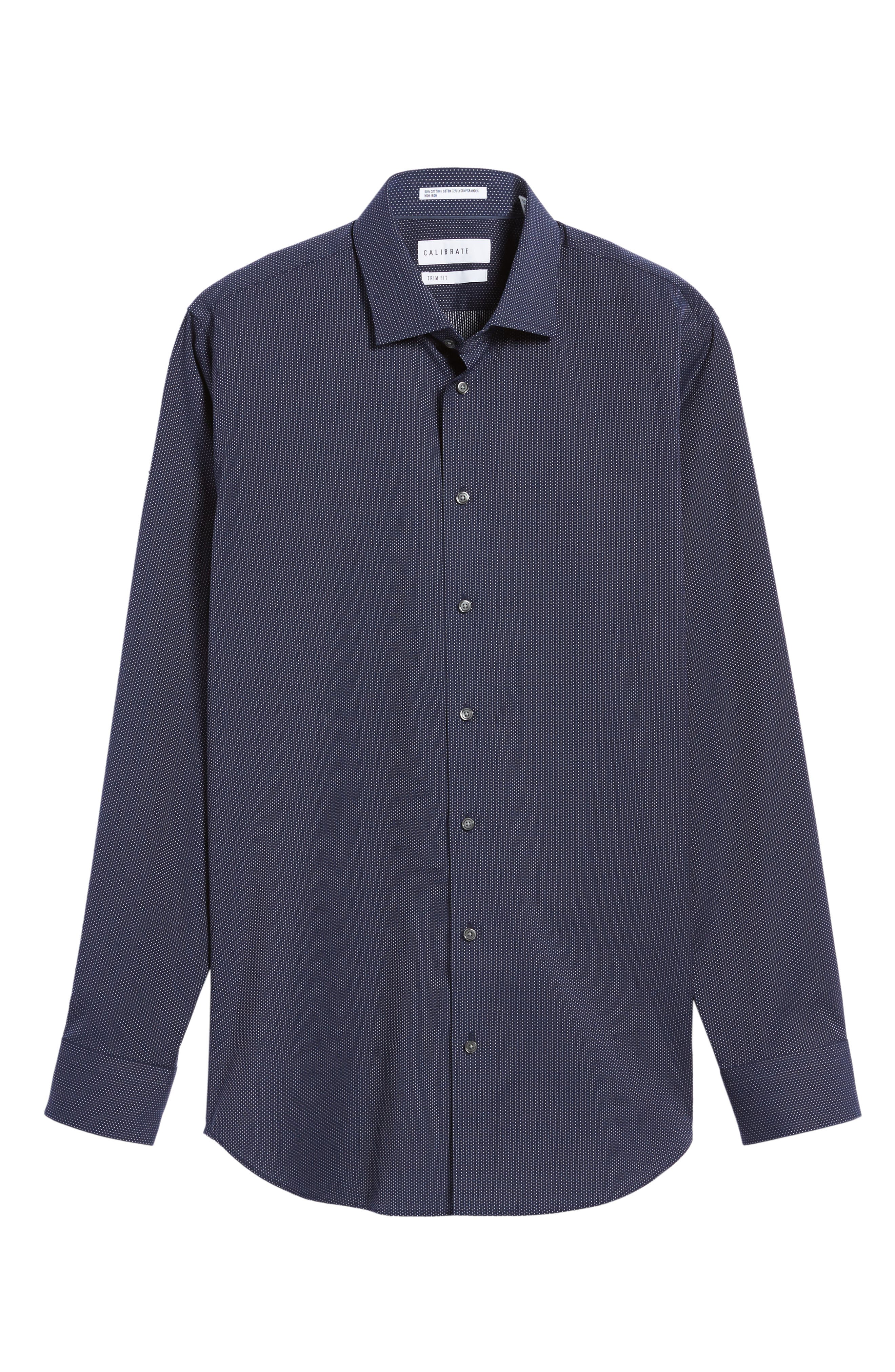calibrate slim fit dress shirt Trim Fit Non-Iron Microdot Dress Shirt (Men)