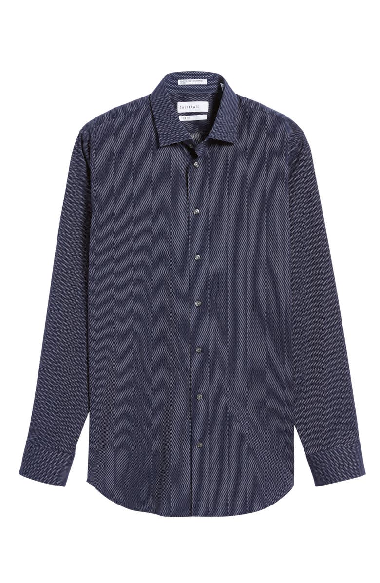 Calibrate Trim Fit Non-Iron Microdot Dress Shirt, Alternate, color, 