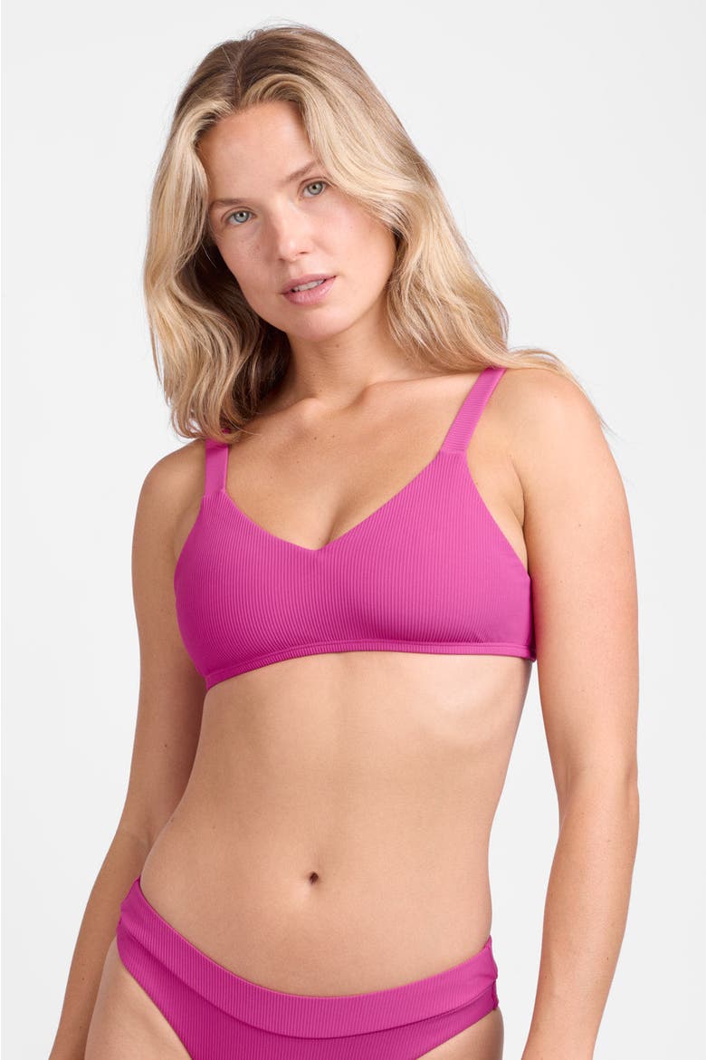 Kacey Bikini Top, Main, color, Punch Ribbed