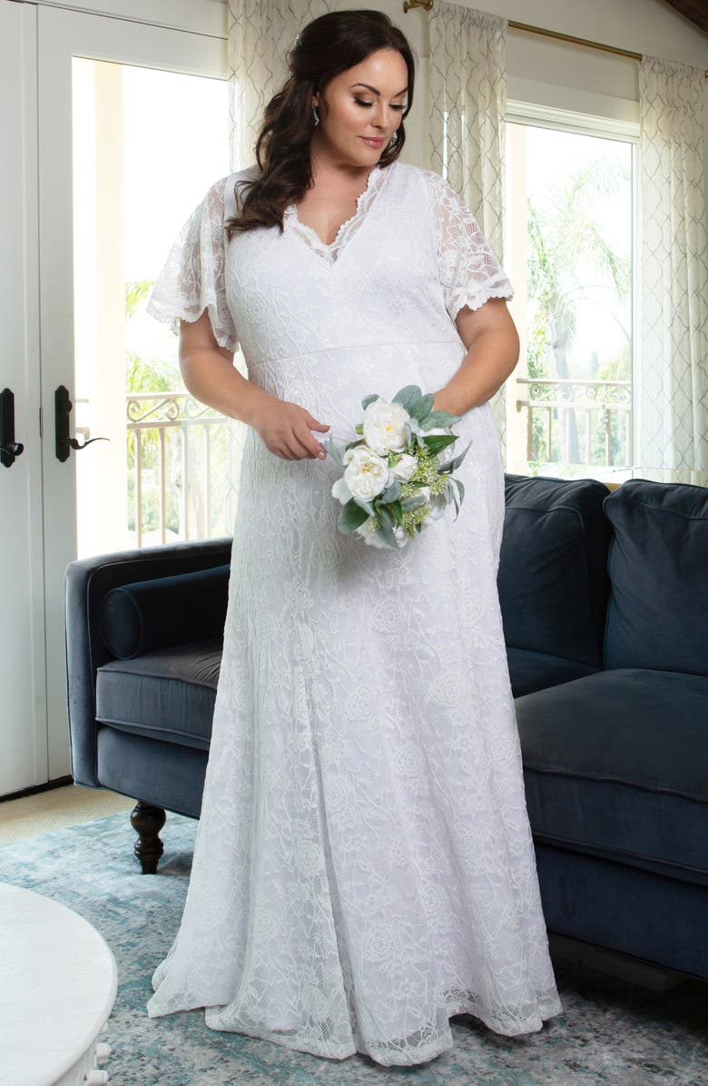 Kiyonna Blissful Lace Wedding Gown, Alternate, color,