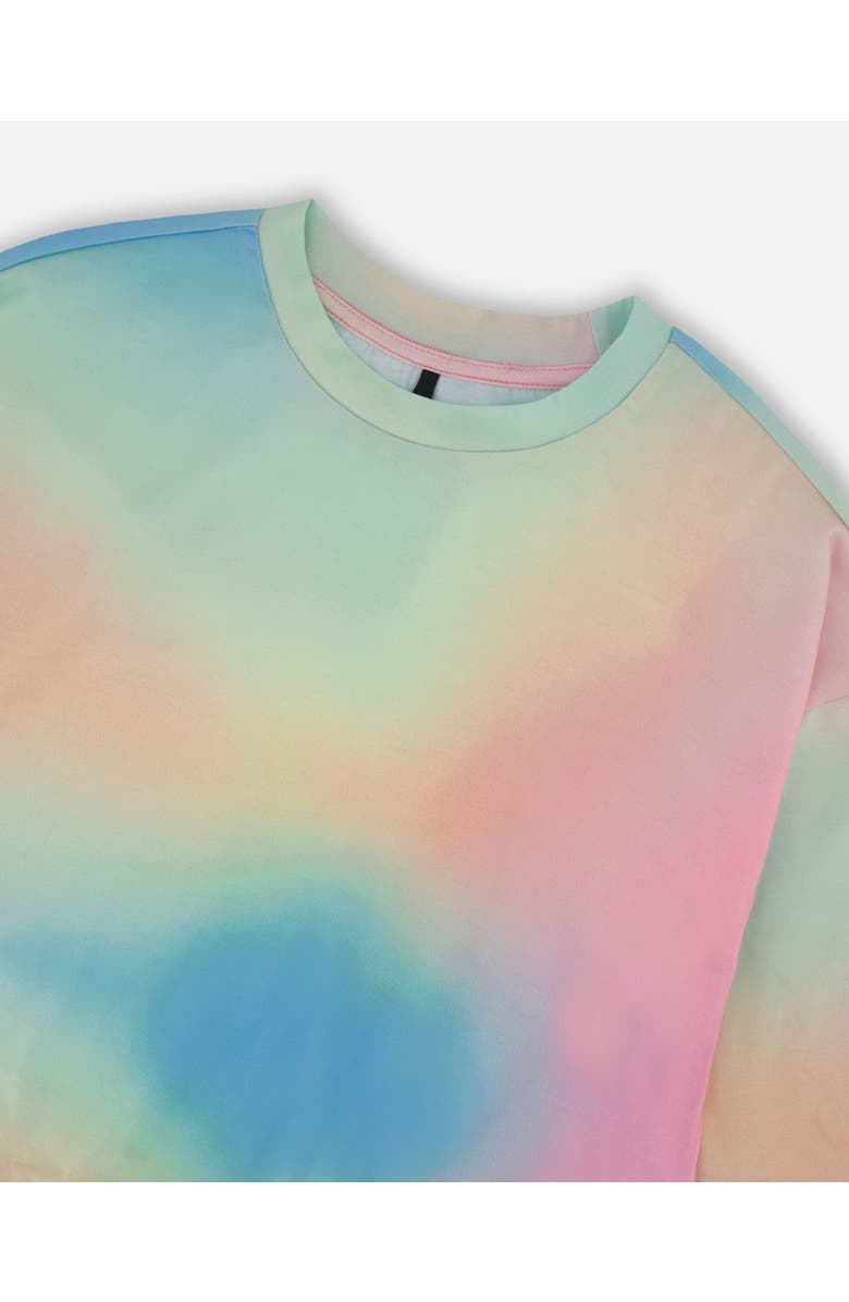 Deux par Deux Little Girl's Printed Long Sleeve Top Multicolored Tie Dye, Alternate, color,