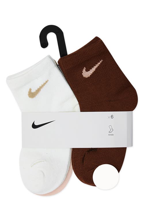 Nike Kids' Swoosh Cushioned Quarter Socks In Multi