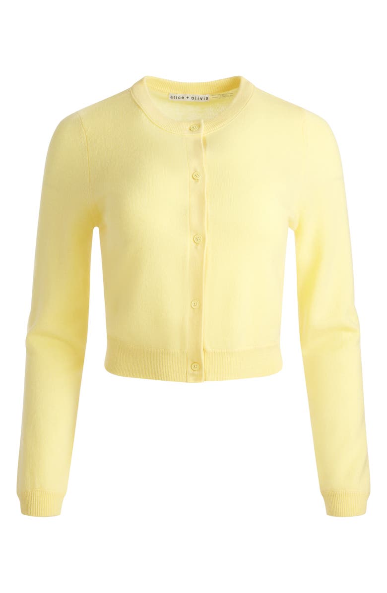 Alice + Olivia Dollie Crop Cashmere Blend Cardigan, Alternate, color, 