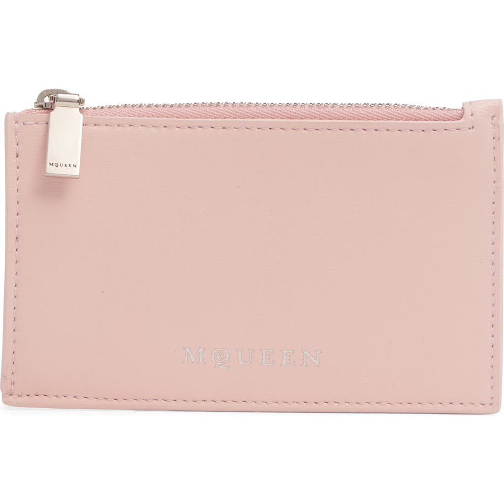 Alexander Mcqueen Mcqueen Logo Leather Zip Card Case In Multi