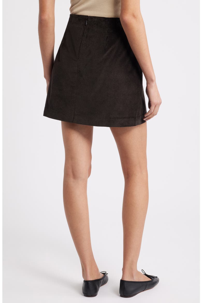 Corduroy Miniskirt, Alternate, color, BLACK WALNUT