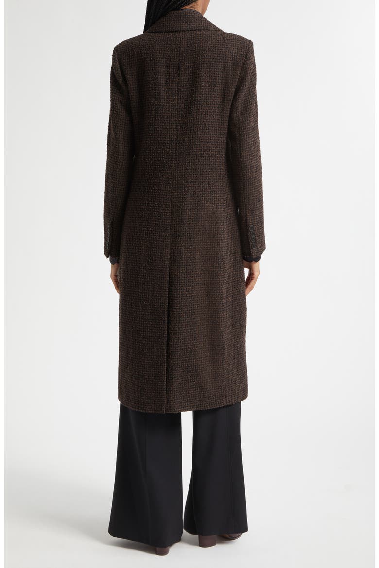 Kai Check Wool Blend Bouclé Coat, Alternate, color, CHOCOLATE BROWN