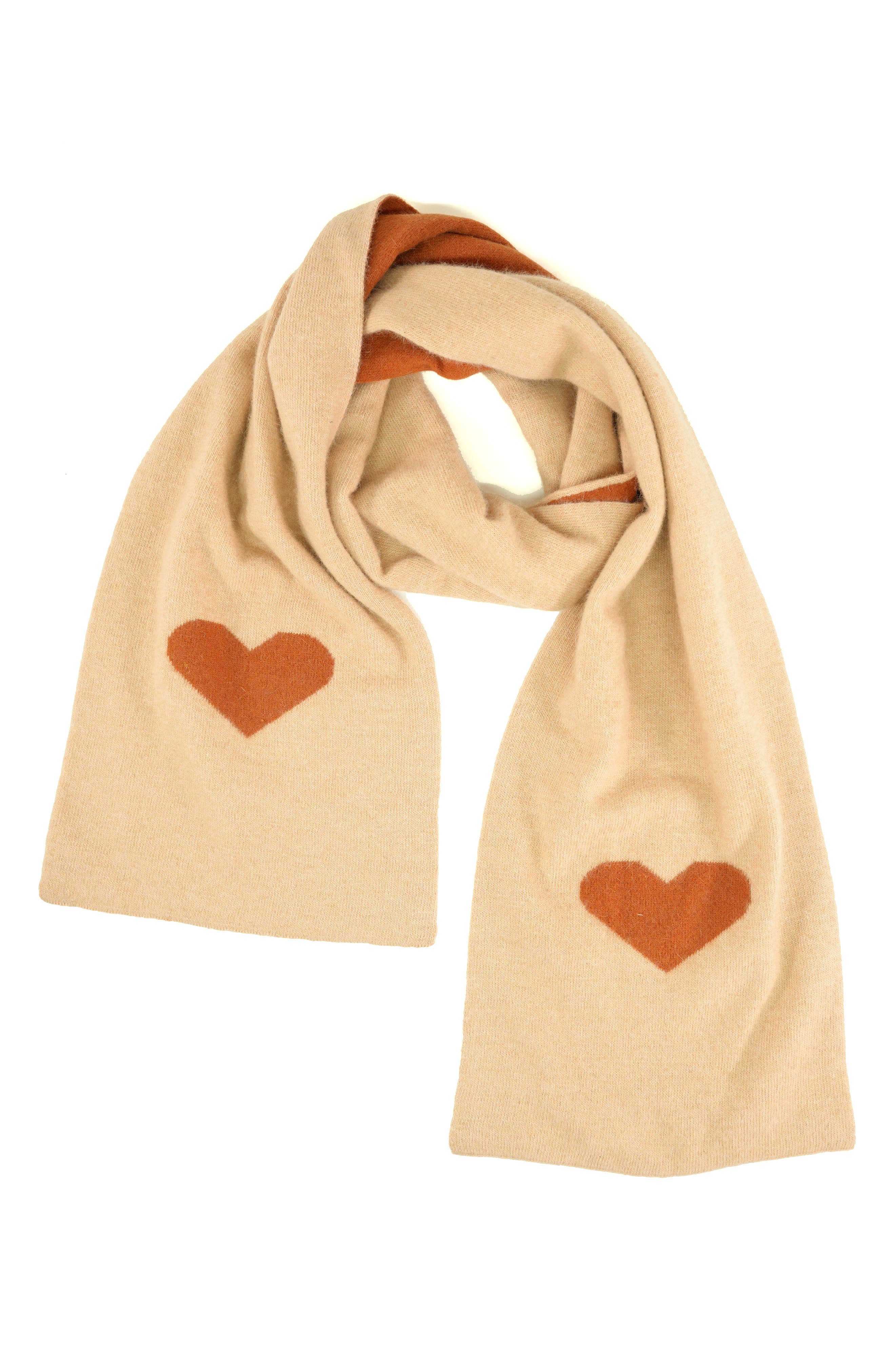 Heart Two Tone Wool Blend Scarf