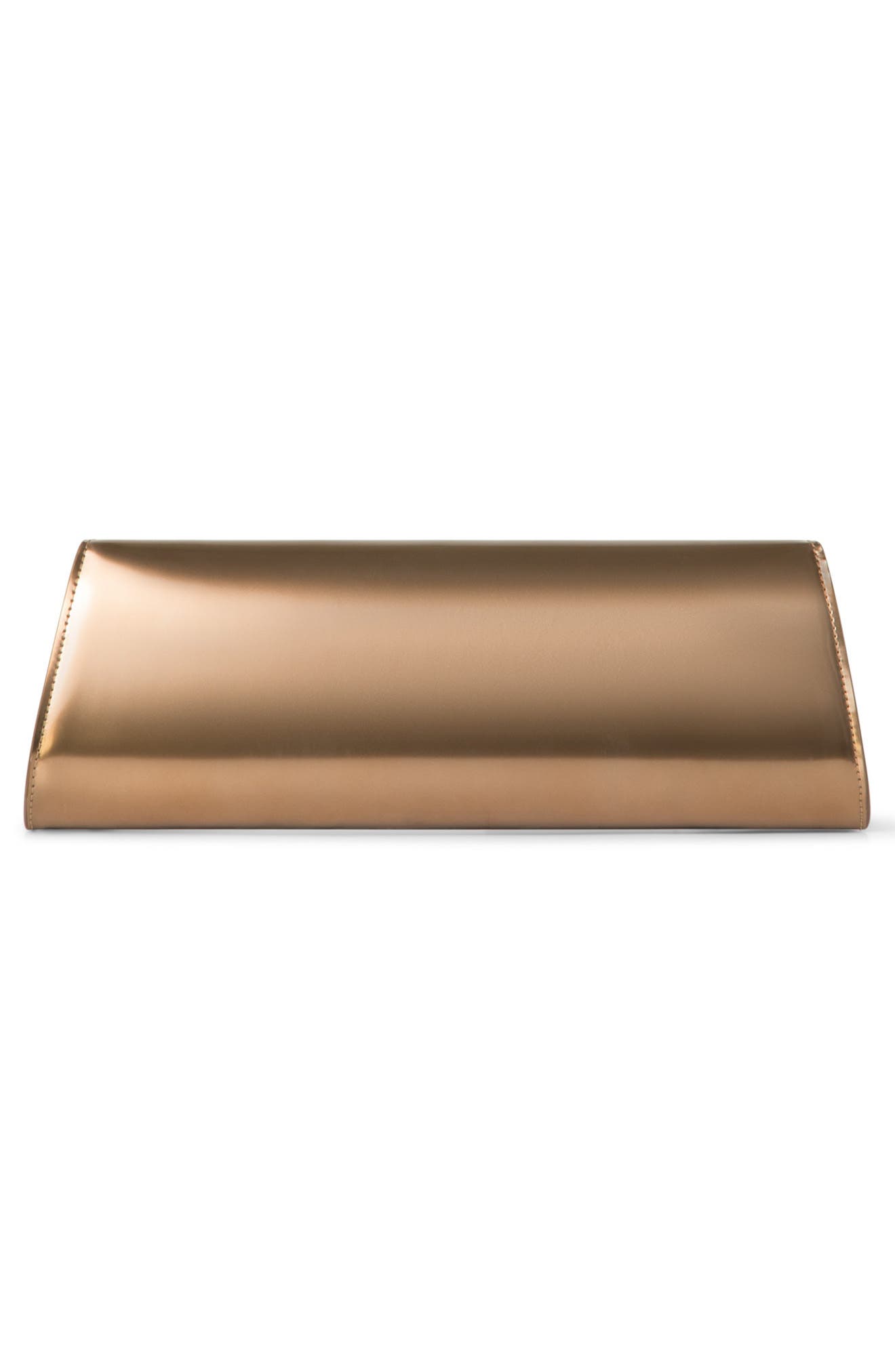 Akris Anouk Patent Leather East/West Clutch, Alternate, color, Antique Gold