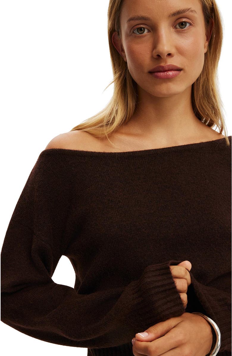 Cotton On Women's Luxe Slouchy Knit, Alternate, color, Dark Oak