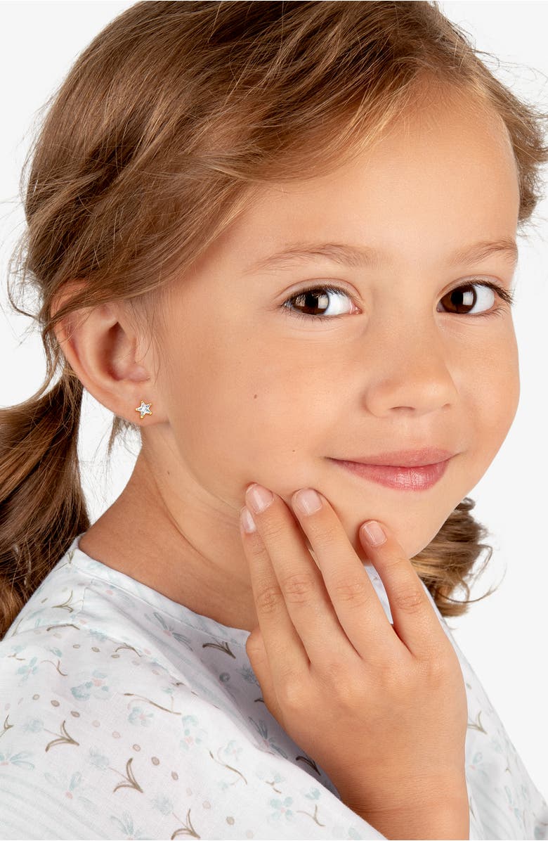 Tiny Blessings 14K Gold Shining Star Studs Screw Back Earrings, Alternate, color, 14K Yellow Gold