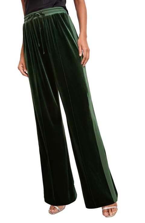 Velvet Wide Leg Pants