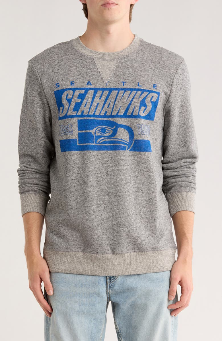 Junk Food Seahawks Marled Crewneck Sweatshirt, Main, color, Grey