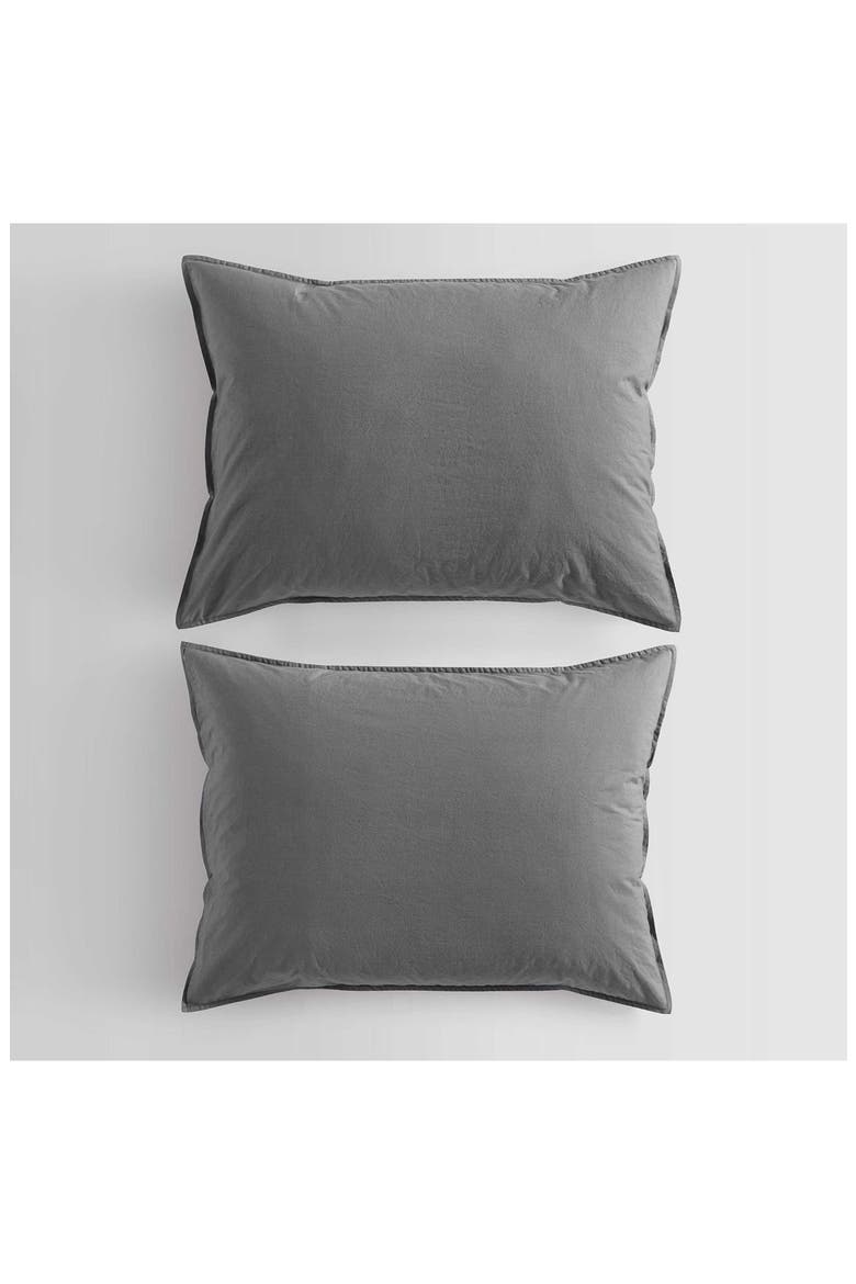 Washed Percale Duvet & Shams Set, Alternate, color, GREY
