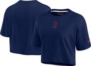 Fanatics Signature Women's Fanatics Signature Navy Boston Red Sox Elements Super Soft Boxy Cropped T-Shirt