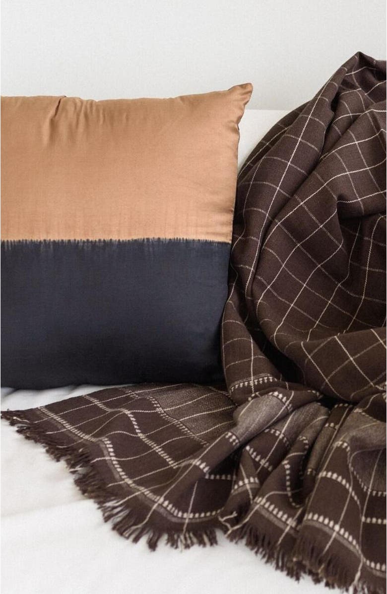 Studio Variously Kala Black & Gold Color Block Mulberry Silk Pillow, Alternate, color,