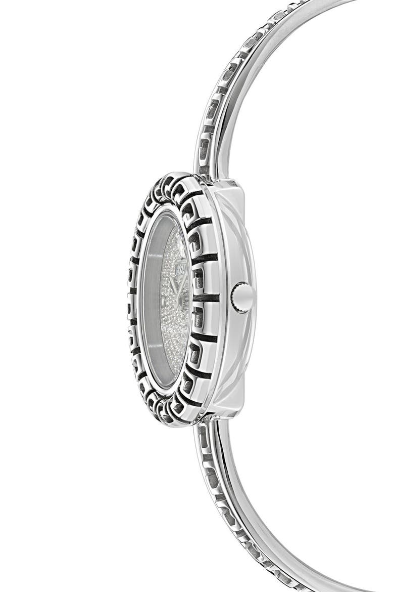 La Greca Diamond Bracelet Watch, Leather Strap & Pendant Chain Gift Set, 28mm, Alternate, color, STAINLESS STEEL