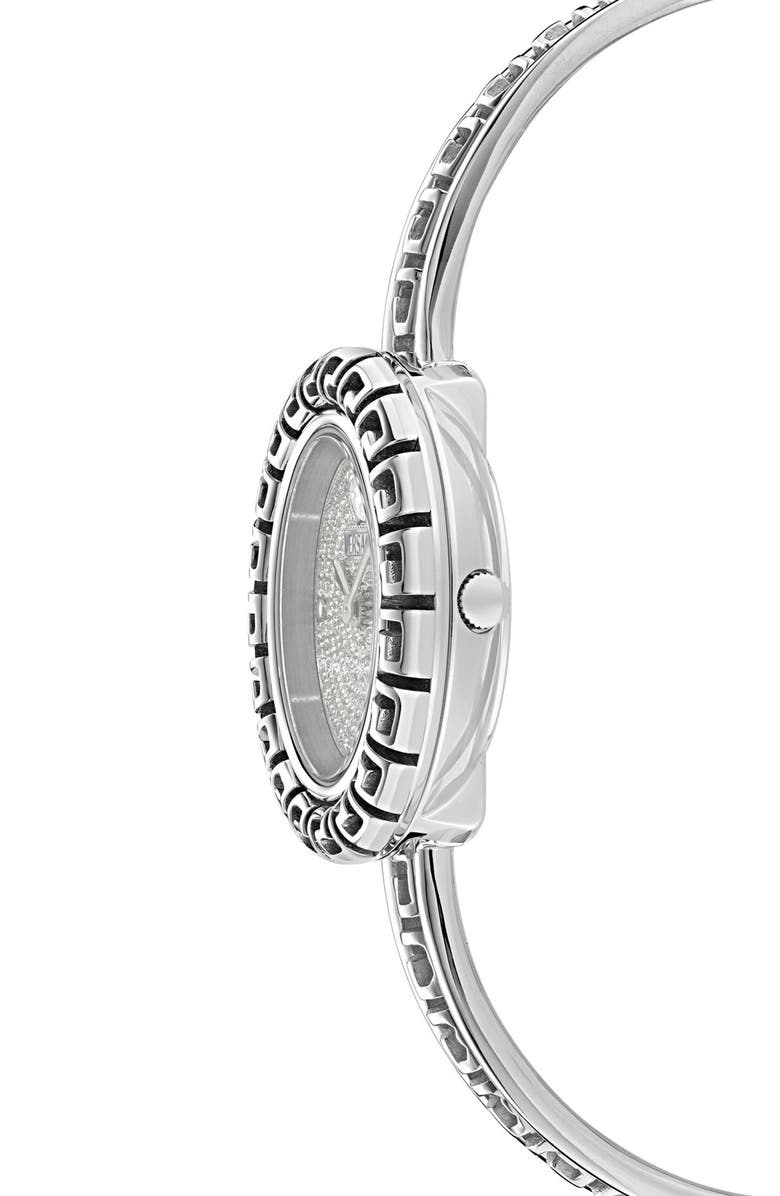 Versace La Greca Diamond Bracelet Watch, Leather Strap 
Pendant Chain Gift Set, 28mm, Alternate, color, Stainless Steel