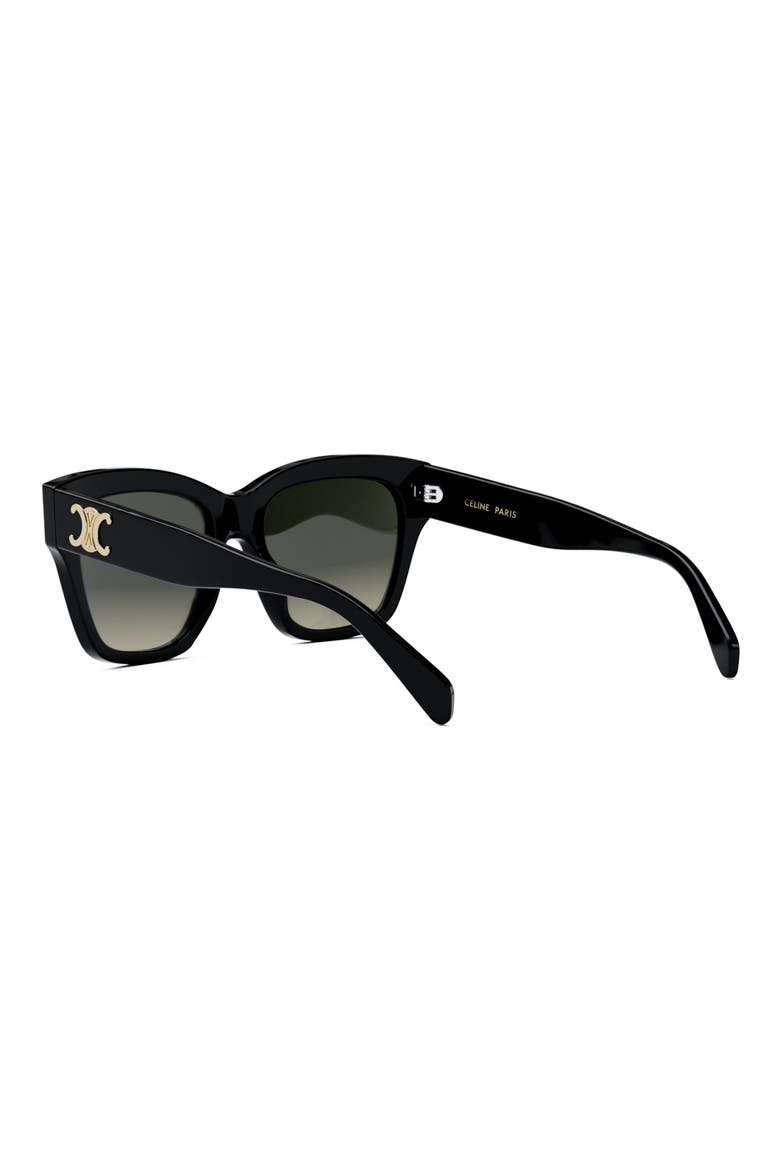 Triomphe 55mm Round Sunglasses, Alternate, color, SHINY BLACK / GRADIENT BROWN