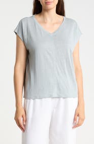 Eileen Fisher V-Neck Organic Linen T-Shirt