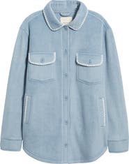Thread & Supply Whipstitch Detail Polar Fleece Shirt Jacket