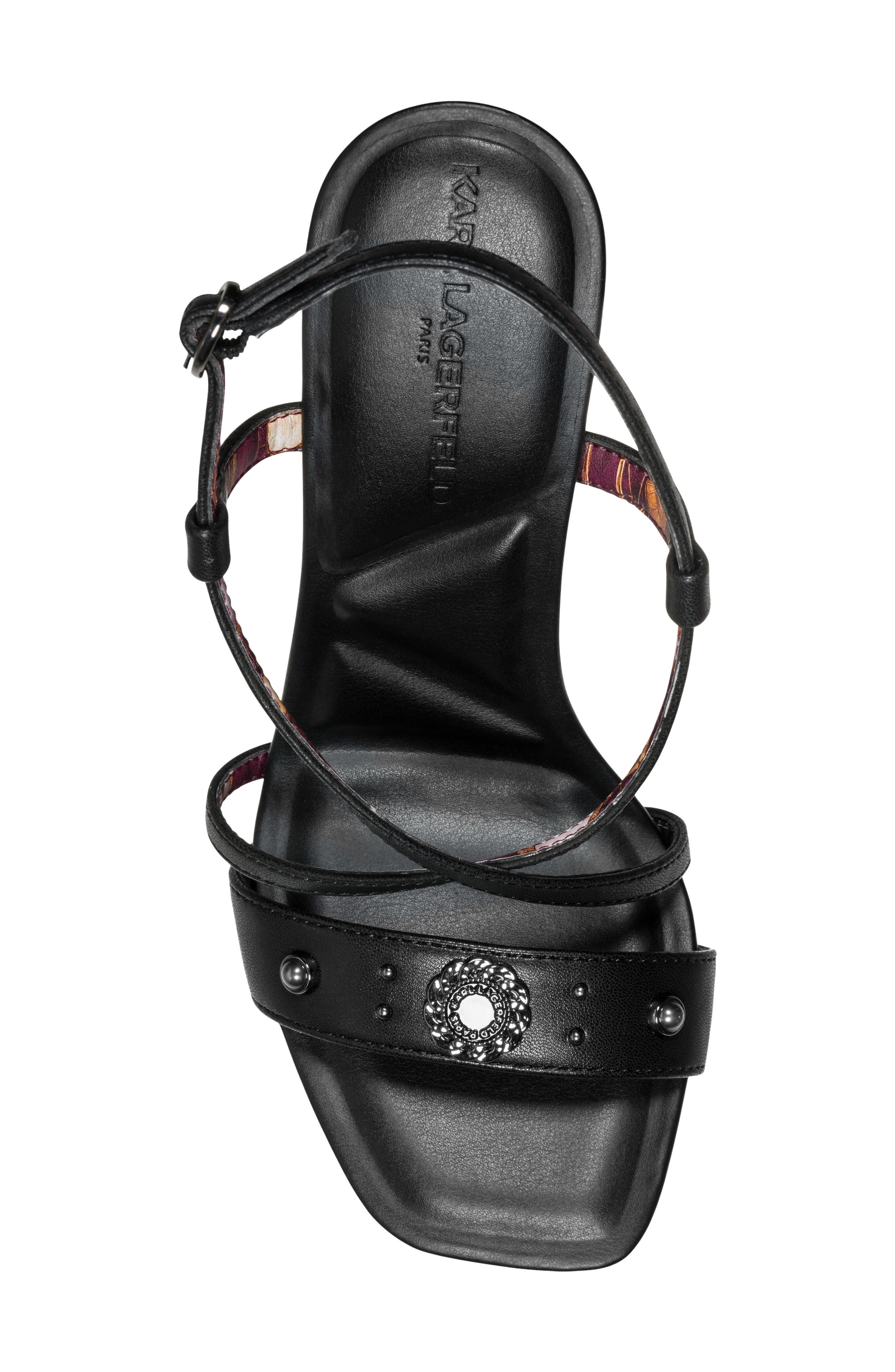 Caely Strappy Faux Leather Sandal, Alternate, color, BLACK