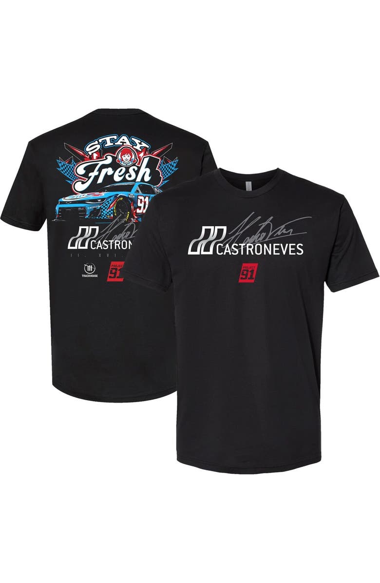 Trackhouse Racing Team Collection Men's Trackhouse Racing Team Collection Black Helio Castroneves Wendy's Stay Fresh T-Shirt, Main, color, Black