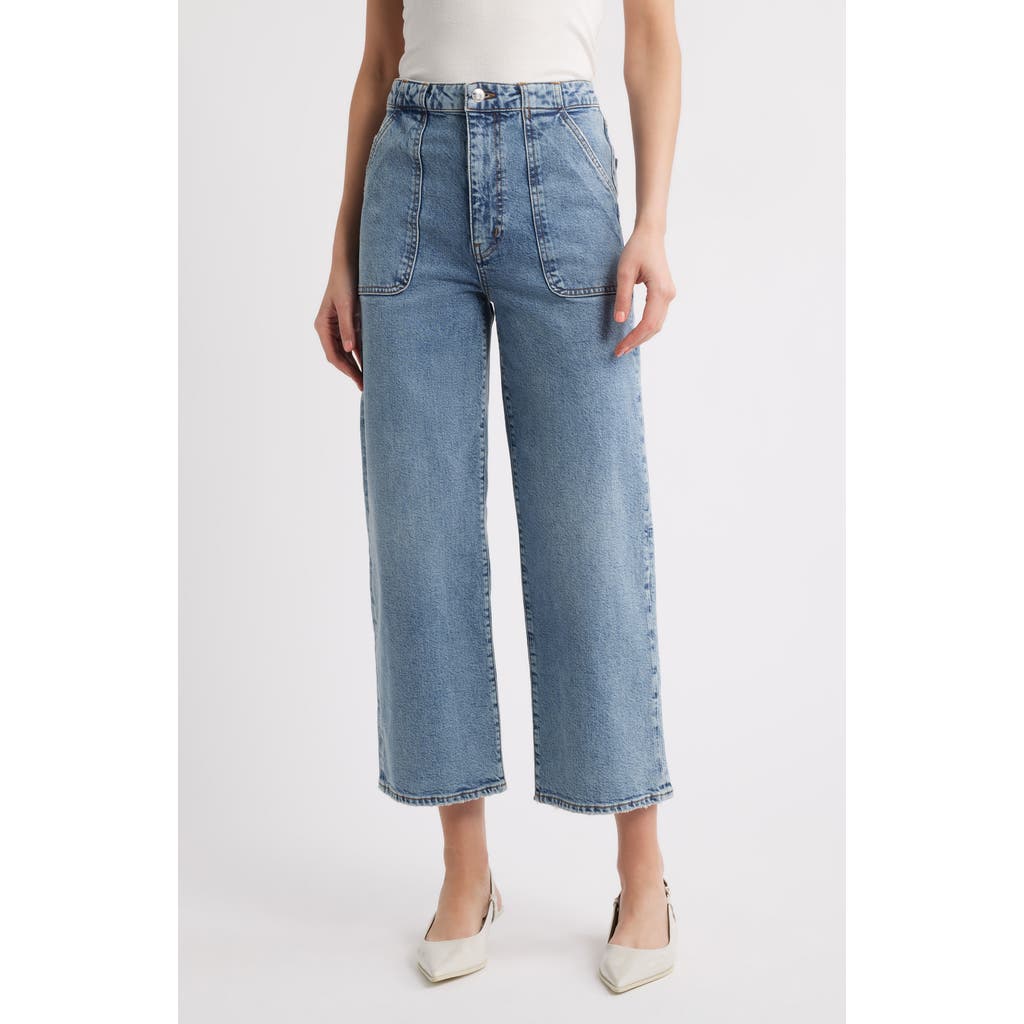 Frame The Modern Pocket Wide Leg Jeans In Blue