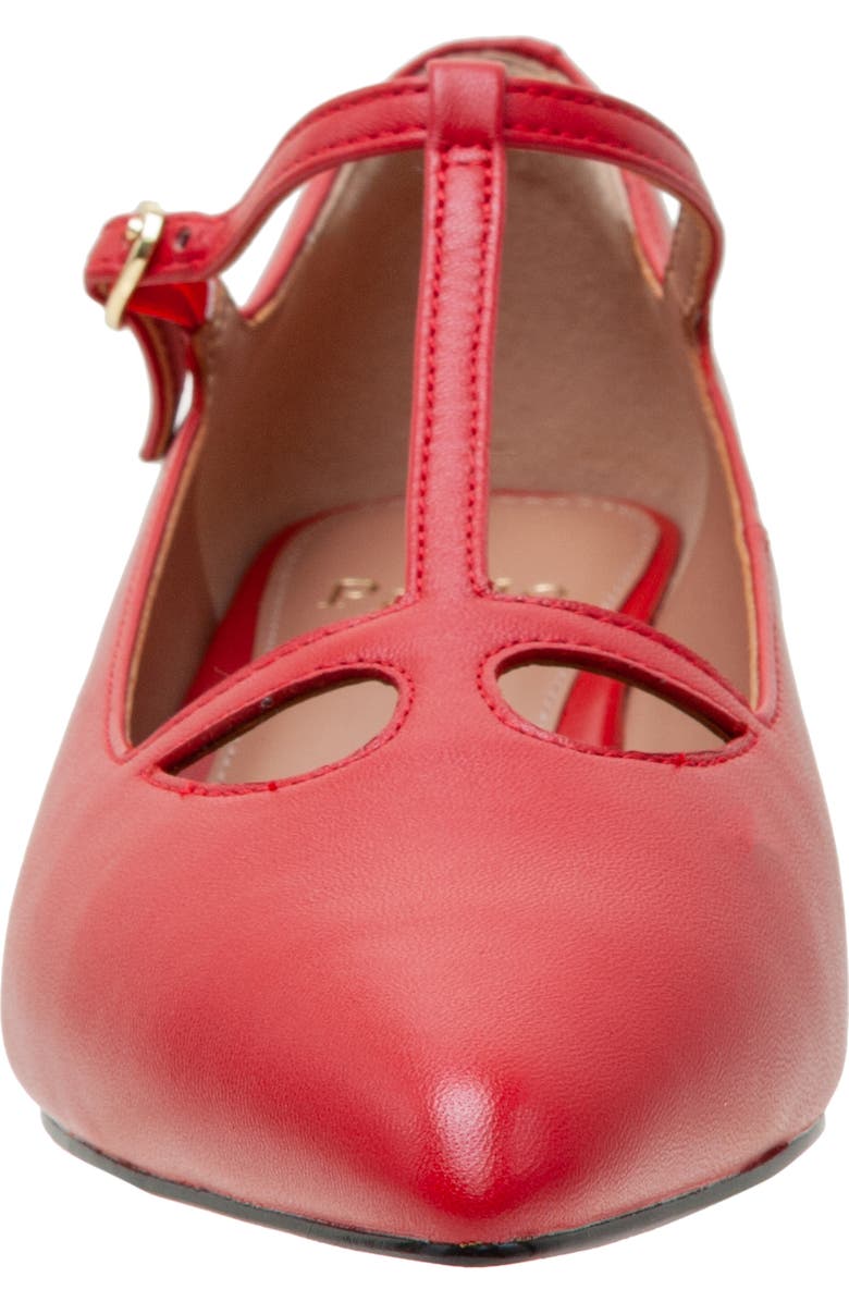 Linea Paolo Celia Pointed Toe T-Strap Pump, Alternate, color, True Red