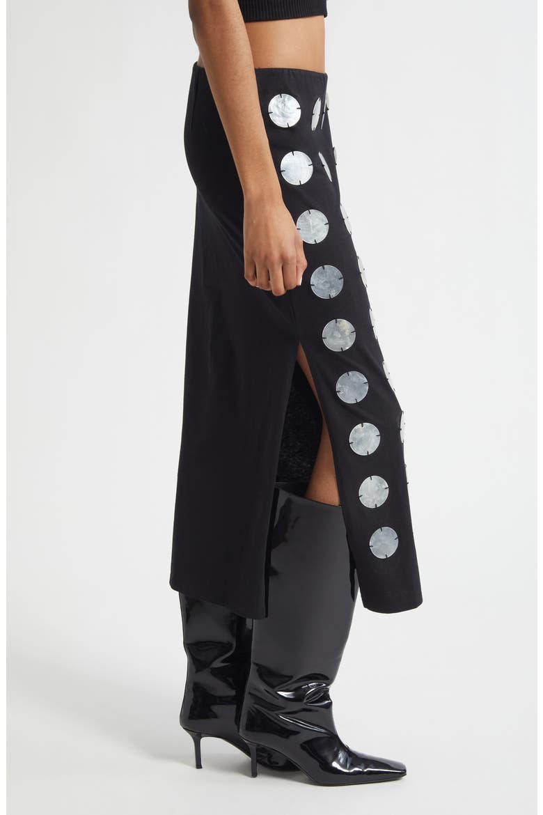 Mother-of-Pearl Paillette Skirt, Alternate, color, BLACK