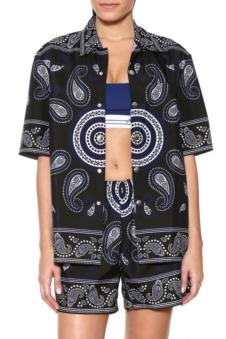 Paisley Unisex Coach Shirt, Main, color, BANDANA