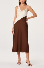 ASTR the Label Amiyah Colorblocked Midi Dress
