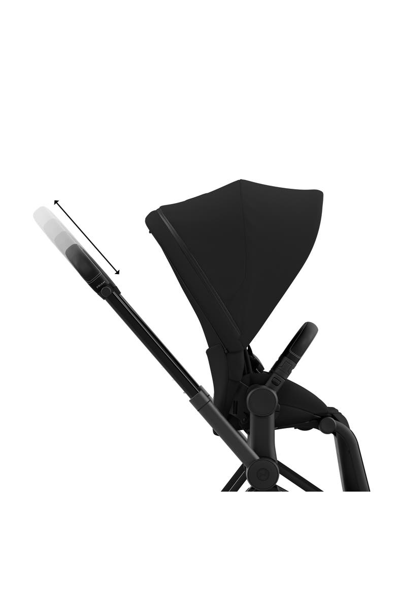 PRIAM 4 Matte Black Compact Stroller, Alternate, color, DEEP BLACK
