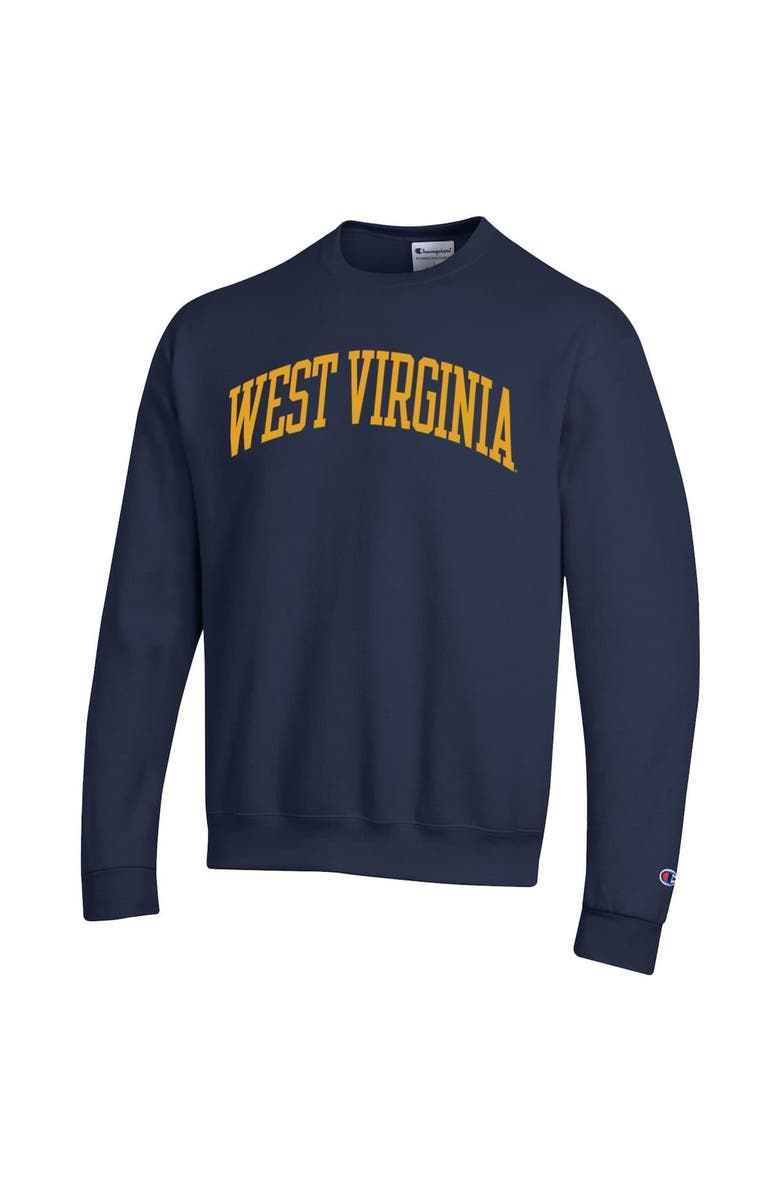 Champion Men's Champion Navy West Virginia Mountaineers Basic Arch Fleece Pullover Sweatshirt, Alternate, color, Navy