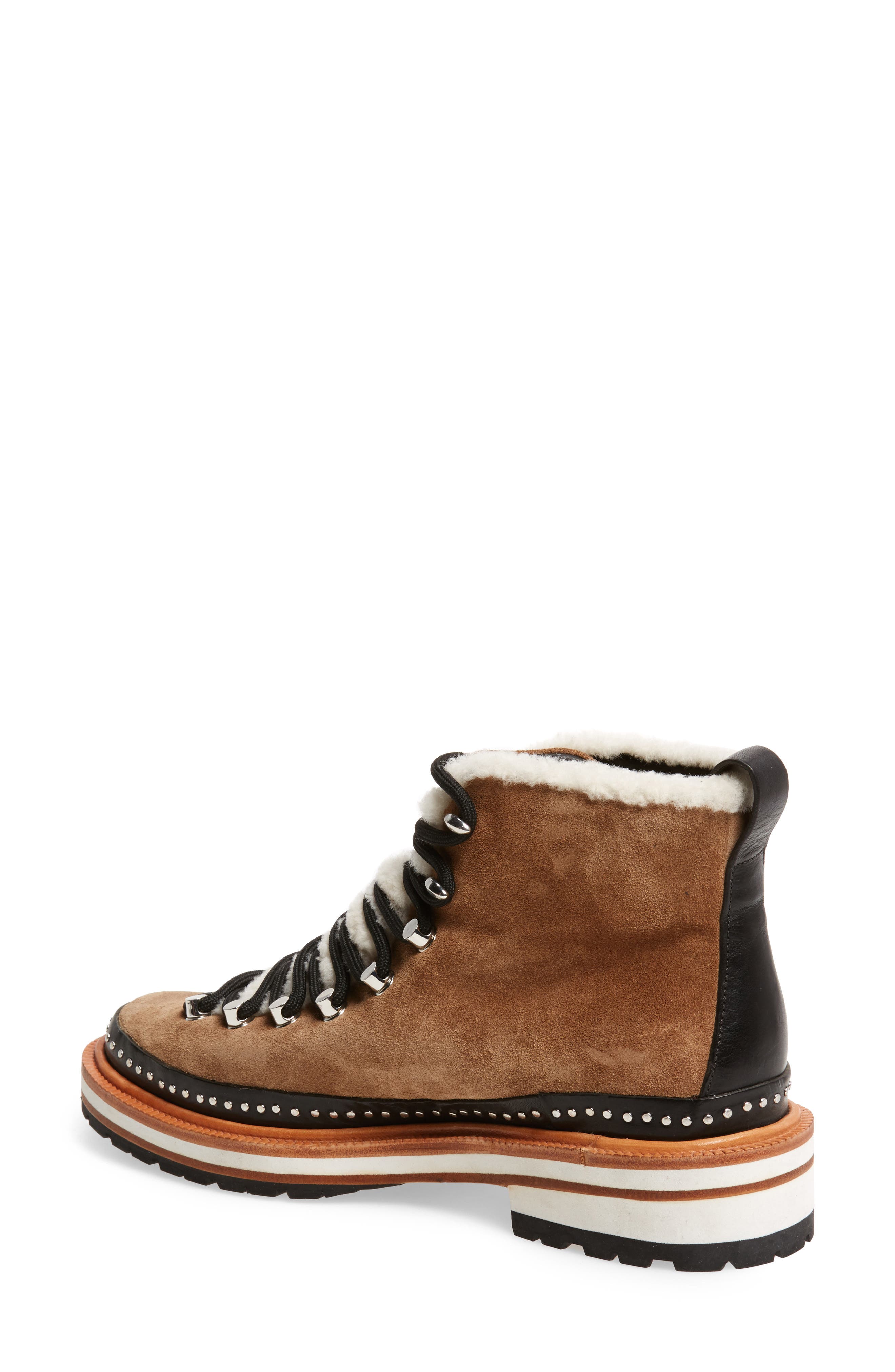 rag & bone Compass Genuine Shearling Combat Boot, Alternate, color, 