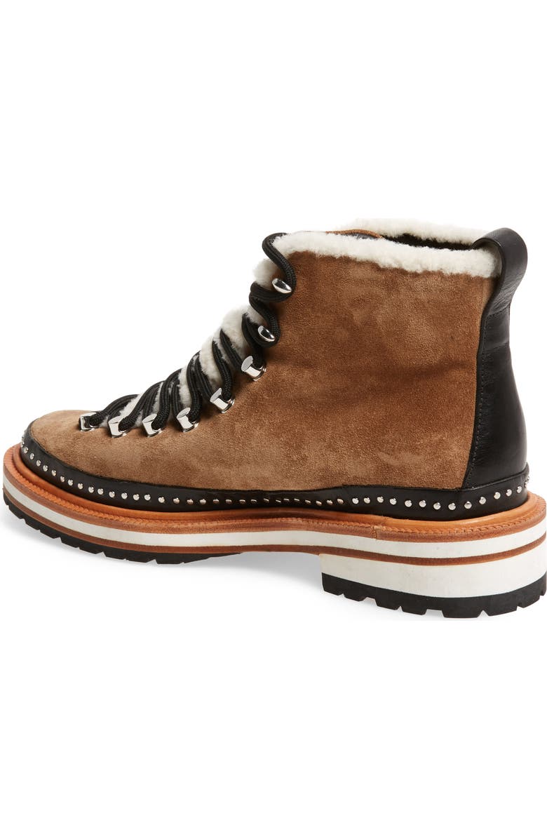 rag & bone Compass Genuine Shearling Combat Boot, Alternate, color,