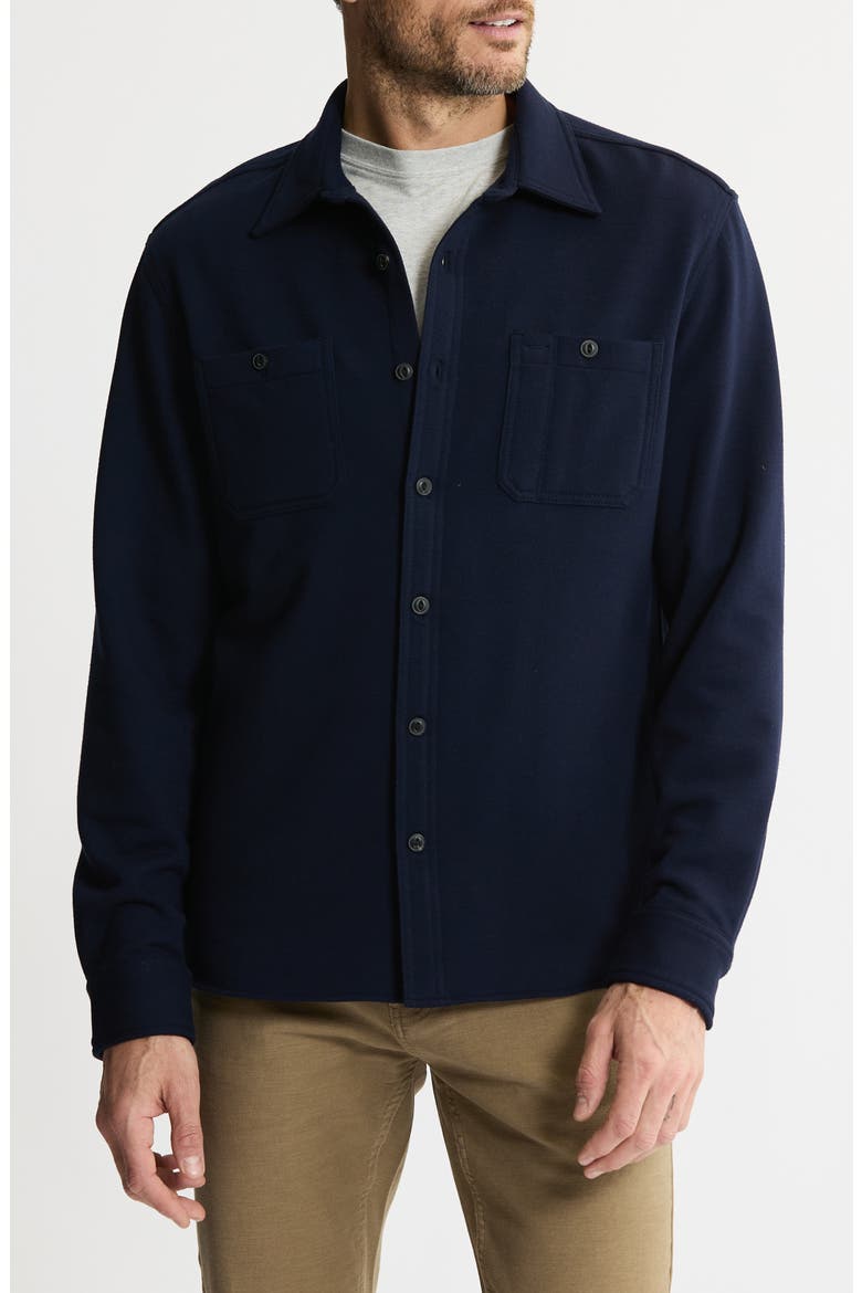 Knit Shirt Jacket, Main, color, NAVY