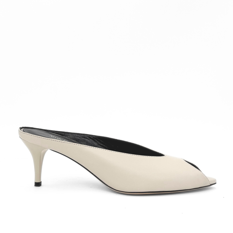 Audrey Peeptoe Leather Mule