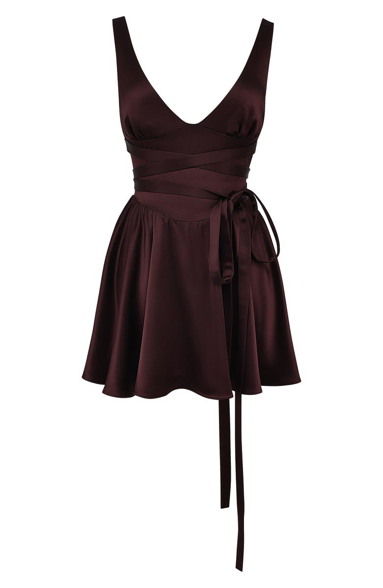 HOUSE OF CB Shiemma Tie Waist Sleeveless Minidress, Alternate, color, 