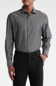 Vince Classic Button Front Long Sleeve Cotton Dress Shirt