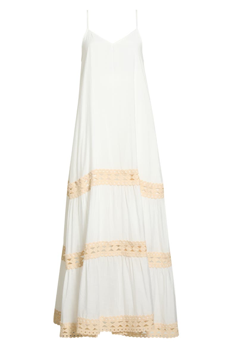 Tiered Maxi Cover-Up Dress, Alternate, color, WHITE/ NAT