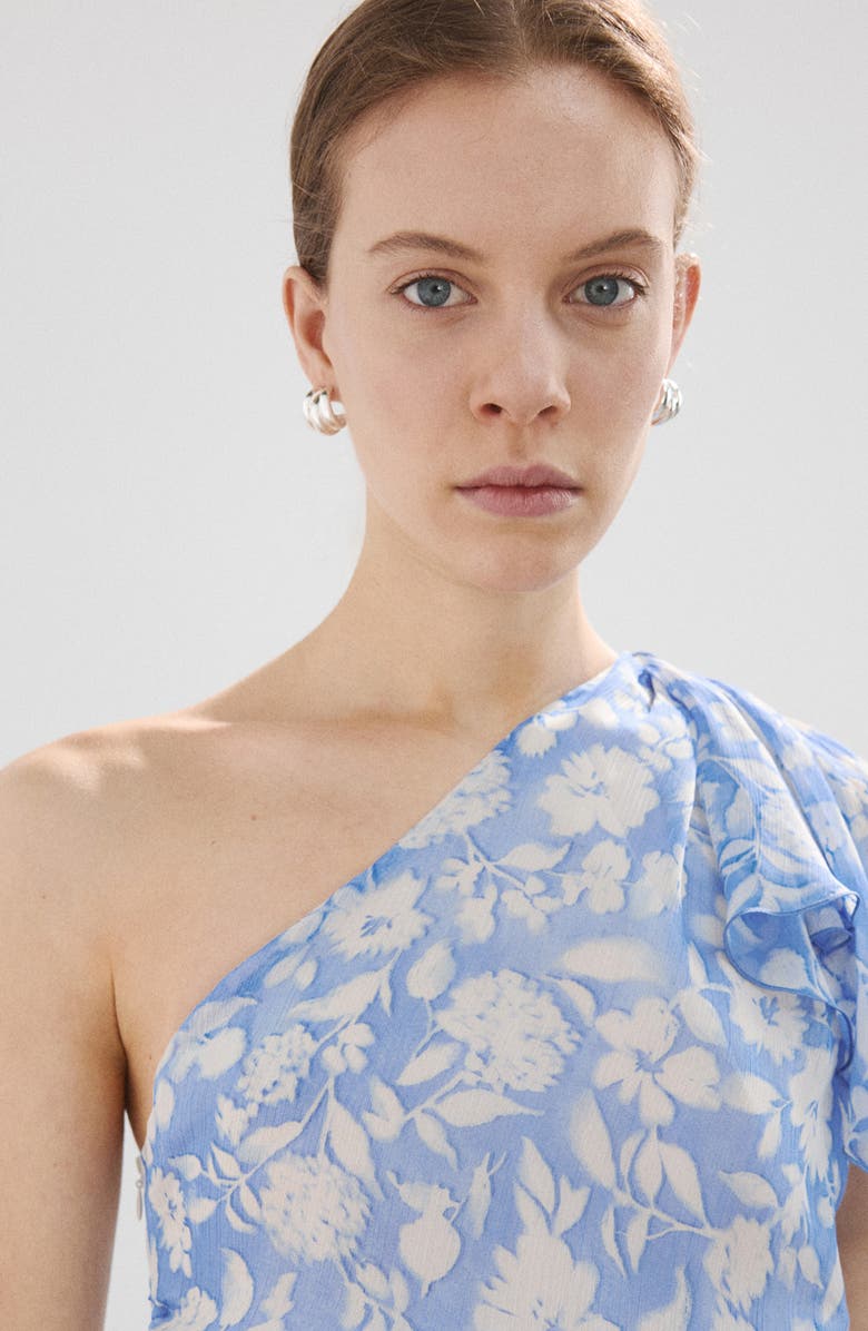 MANGO Asymmetric Floral Print Dress, Alternate, color, 