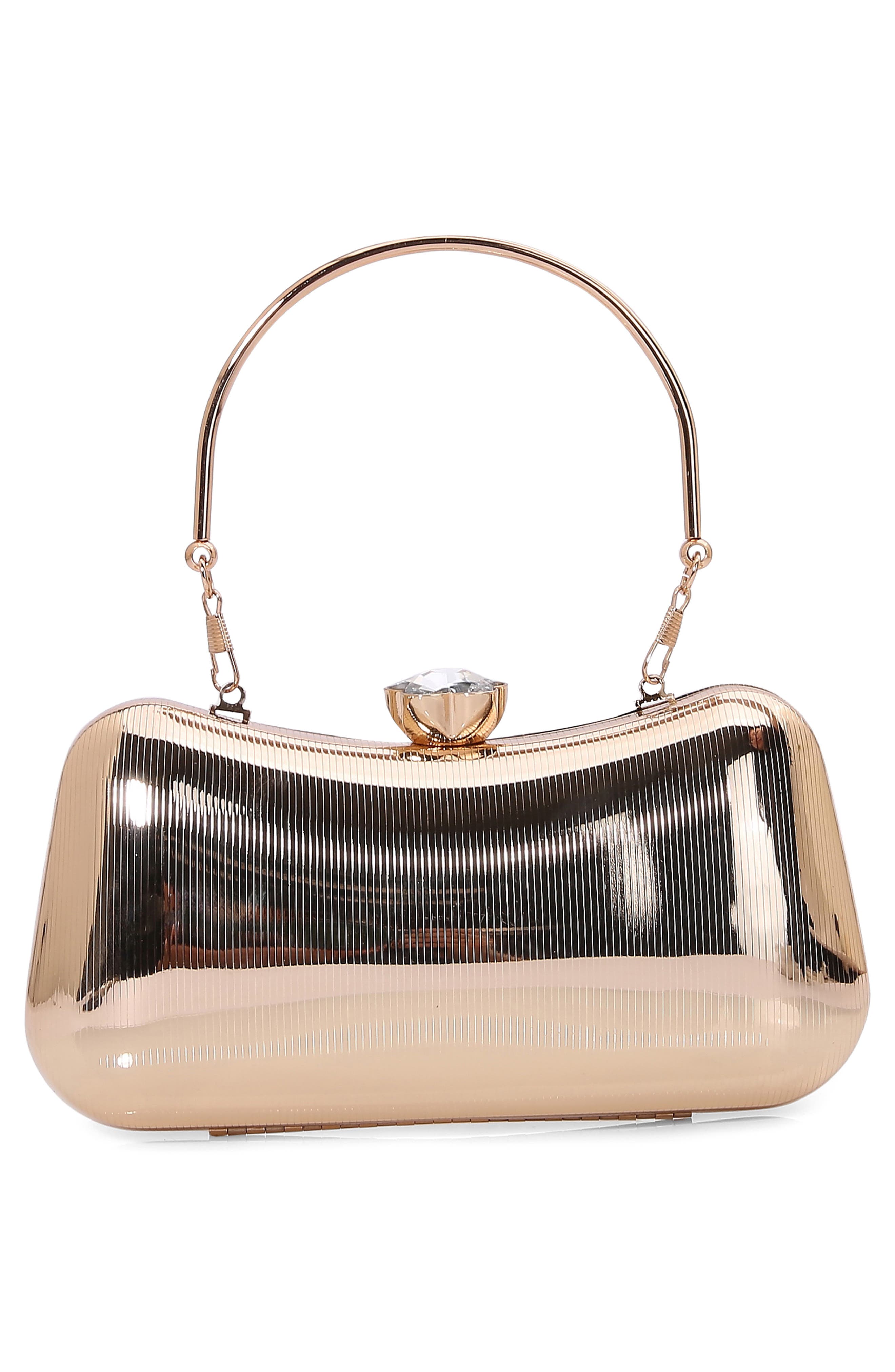 Ribbed Clutch, Alternate, color, GOLD