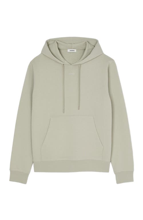 Sandro Logo Hoodie In Light Khaki