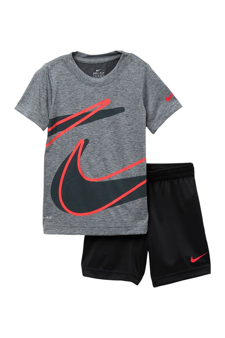 DRI-Fit Drop Set Tee & Shorts Set, Main, color, BLACK