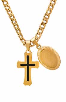 HMY JEWELRY Men's Cross Pendant Necklace
