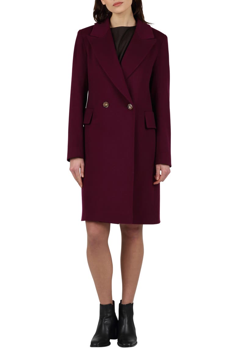 Dax Double Breasted Wool Coat, Alternate, color, ORCHID
